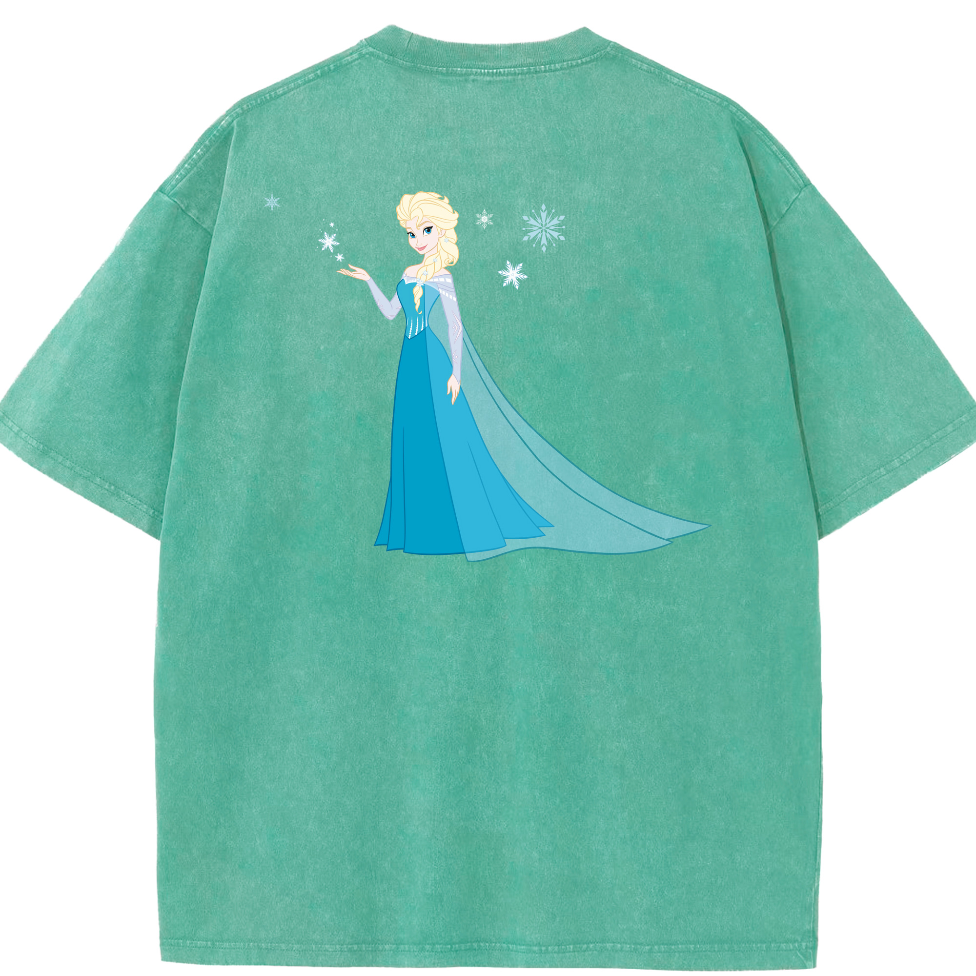 （画像用） アナと雪の女王 アンナ エルサ Frozen Anna Elsa 綿100% ヴィンテージ風 半袖Tシャツ（背面プリント）